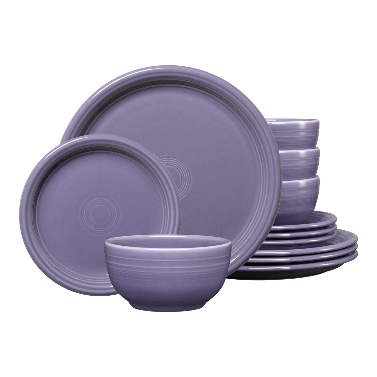 Lavender Bistro Coupe 12-Piece Dinnerware Set. Service for 4