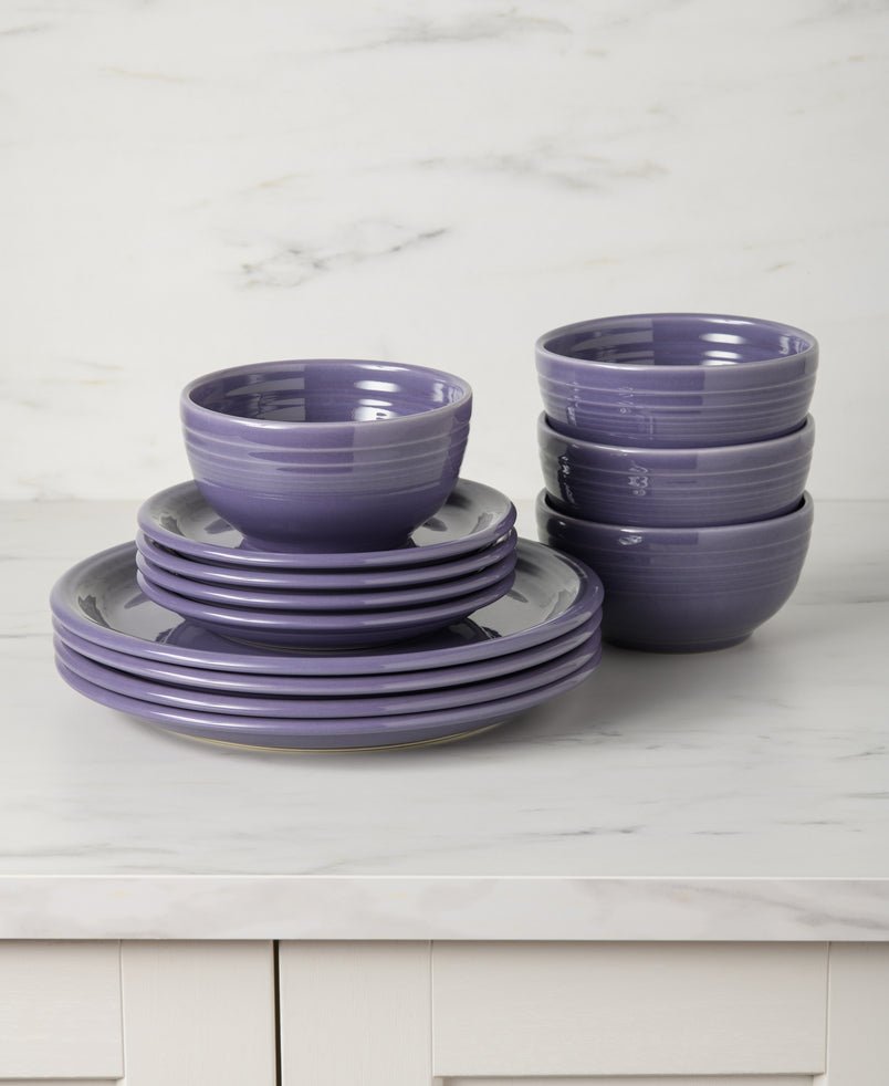 Lavender Bistro Coupe 12-Piece Dinnerware Set. Service for 4 - Image 2