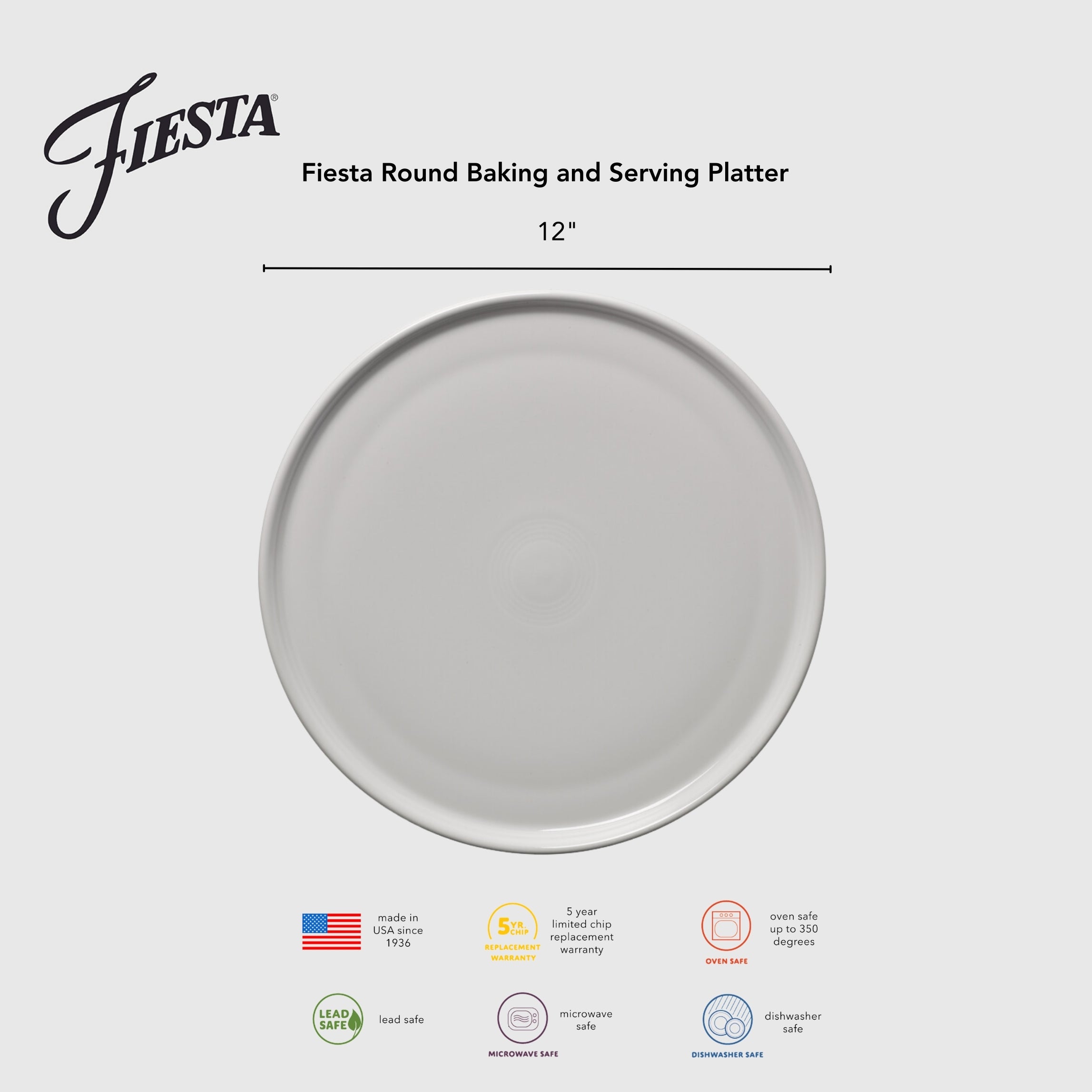 Lavender 12 Inch Round Baking and Serving Platter - Image 3