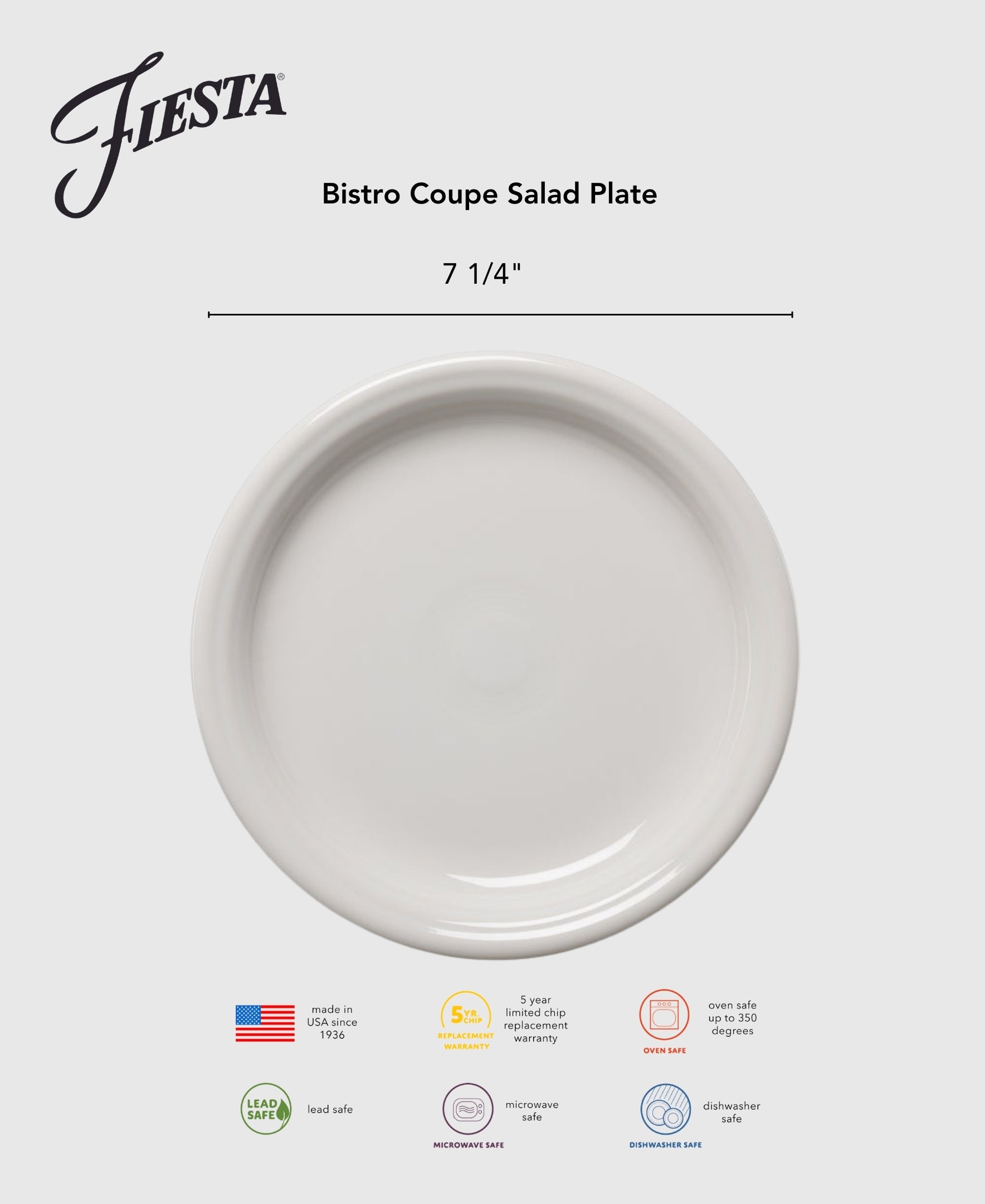 Retired Bistro Coupe 7 1/4 Inch Salad Plate - Image 2