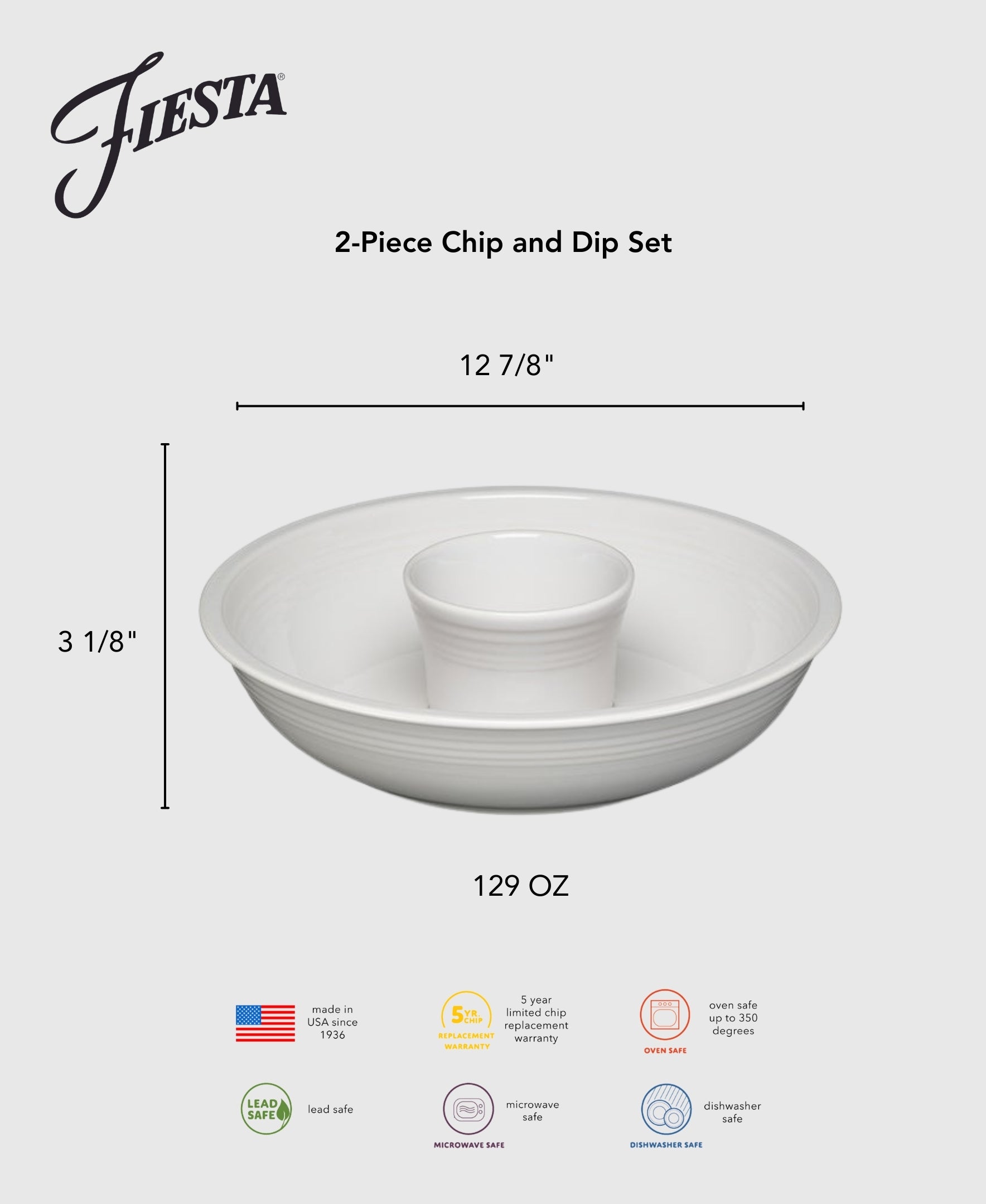 2-Piece Chip and Dip Set 12 7/8 Inch - Image 3