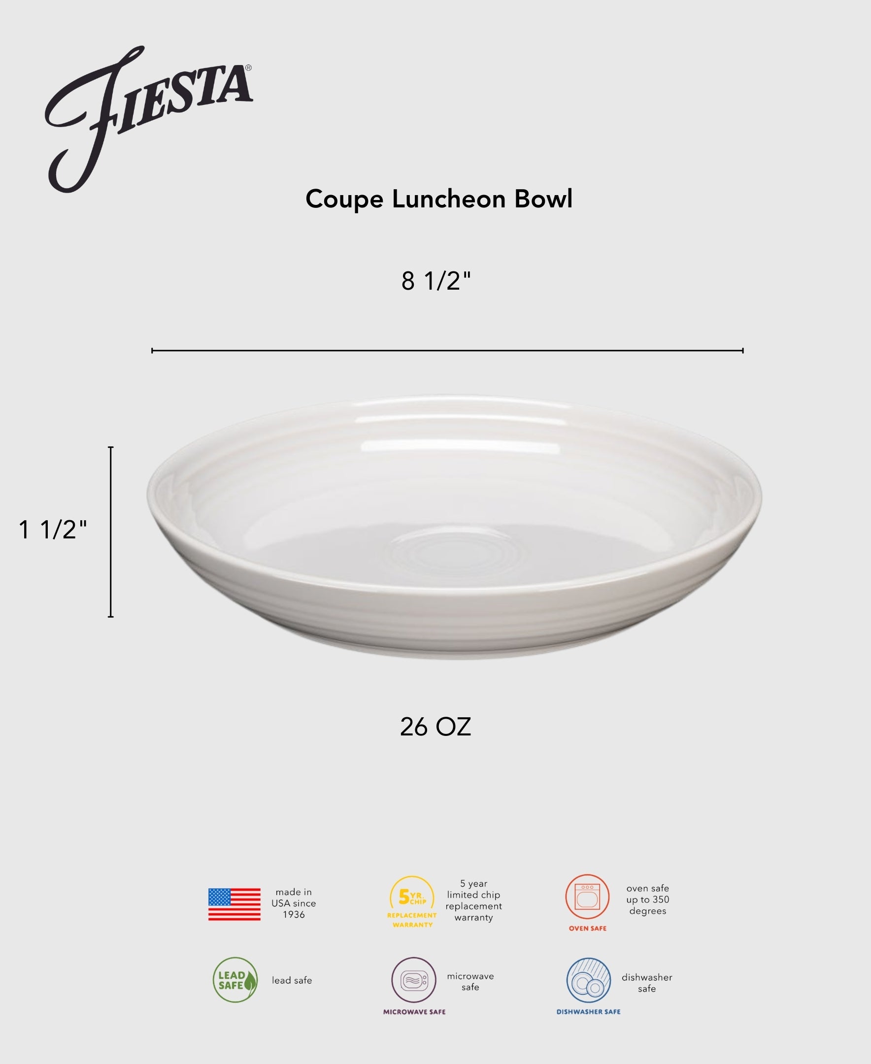 Coupe 8 1/2 Inch Luncheon Bowl 26 OZ Foundry - Image 2