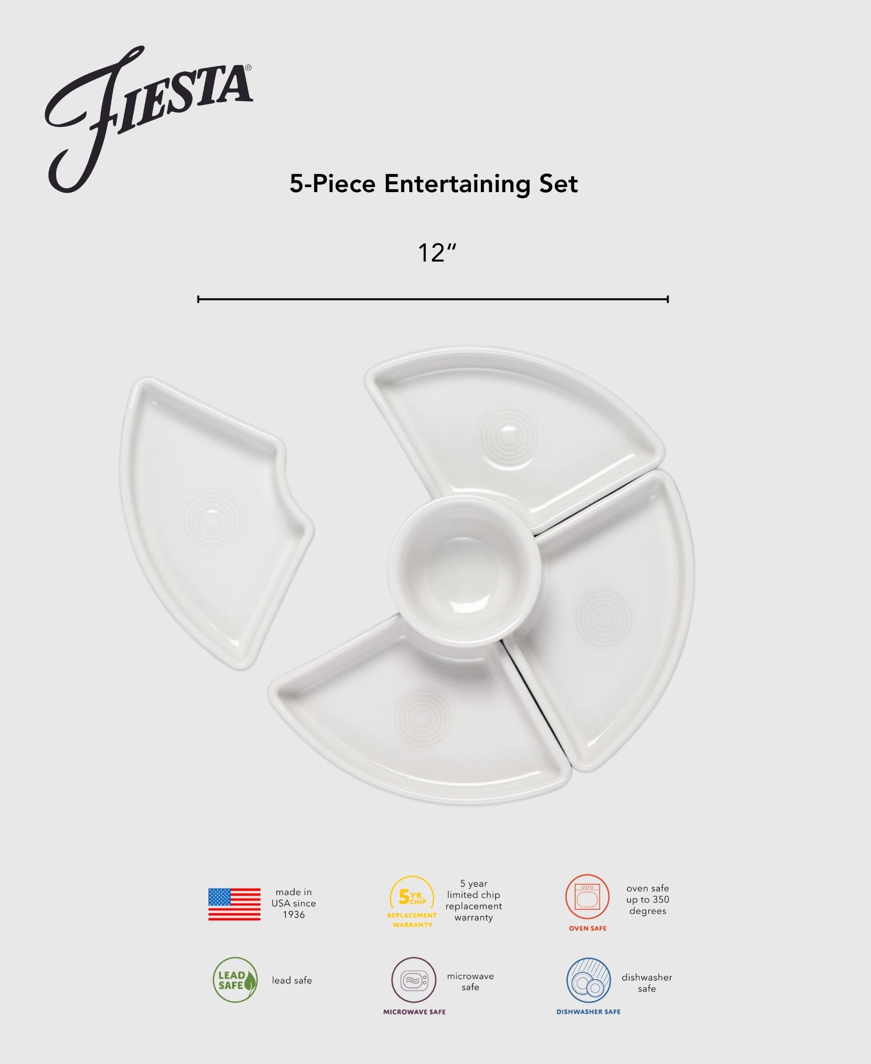 Retired Sunset Horizon 5-Piece Mixed Colors Entertaining Set 8 1/5 Inch - Image 3