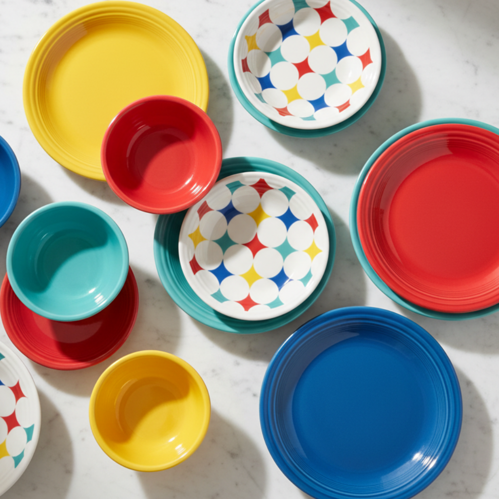 Fiesta Vibrant Kaleido Circles Classic Rim 9 Inch Luncheon Plate - Image 2