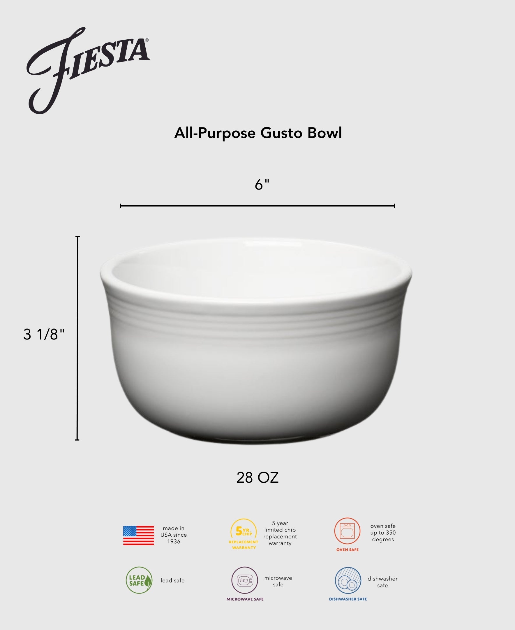 All-Purpose 6 Inch Gusto Bowl 28 OZ - Image 5