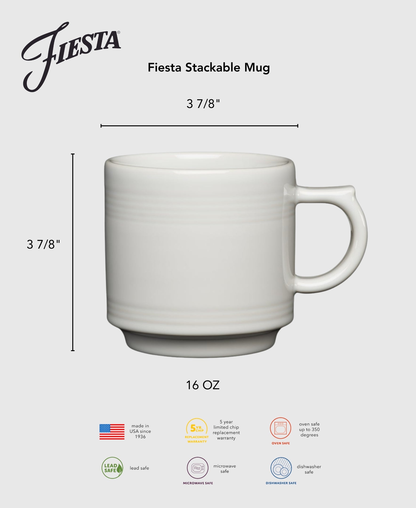 Sky 16 OZ Set of 4 Stackable Mug Set - Image 2